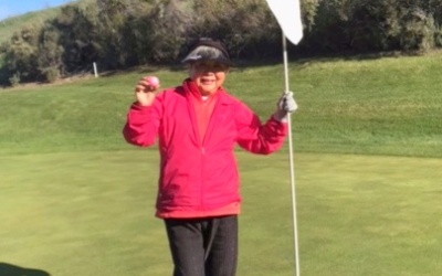 Agnes Shin hits a Hole-in-One